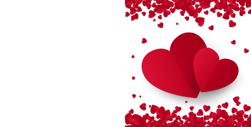 Valentijnskaart met thee   rode hartjes Achterkant/Voorkant